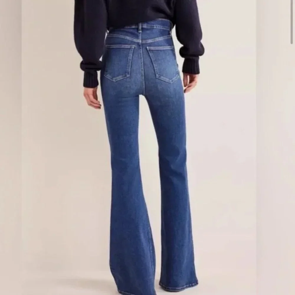 BODEN Ultra High Rise Super Flare Blue Jeans Size 29 Length 32 Inseam